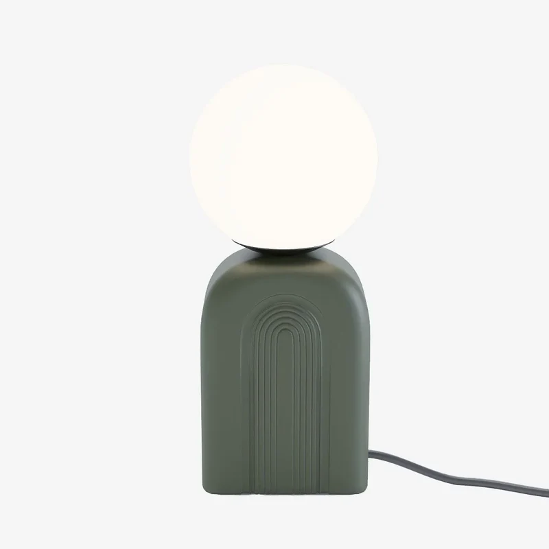 Lampe de table en c ramique vintage verte Goya