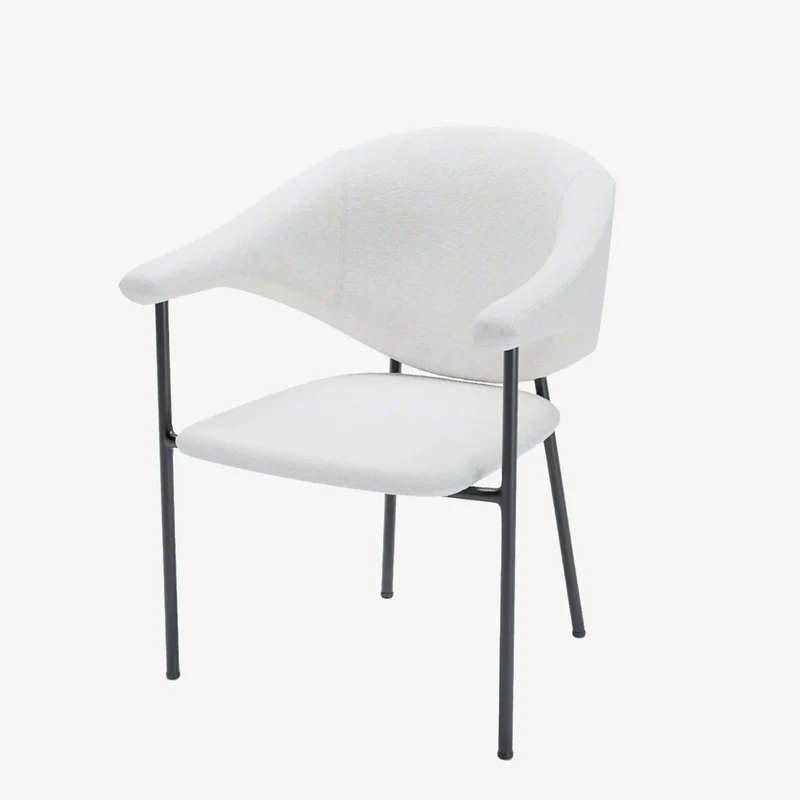 Lot de 2 chaises avec accoudoir design en velours beige Jeanne