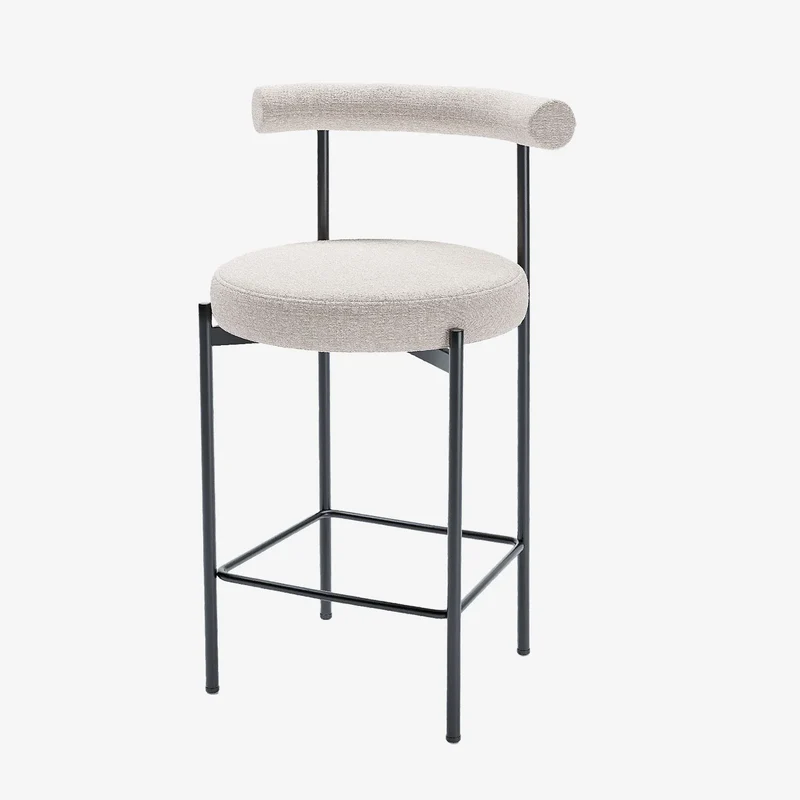 Lot de 2 chaises de bar velours cr me Charlotte