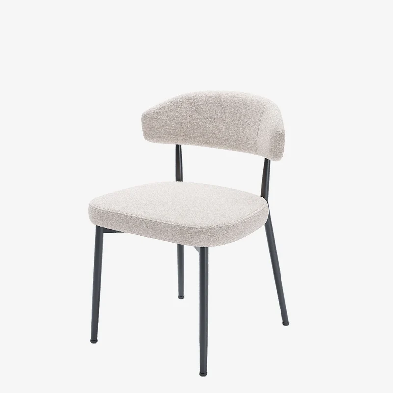 Lot de 2 chaises de salle manger en velours cr me & m tal noir Mona