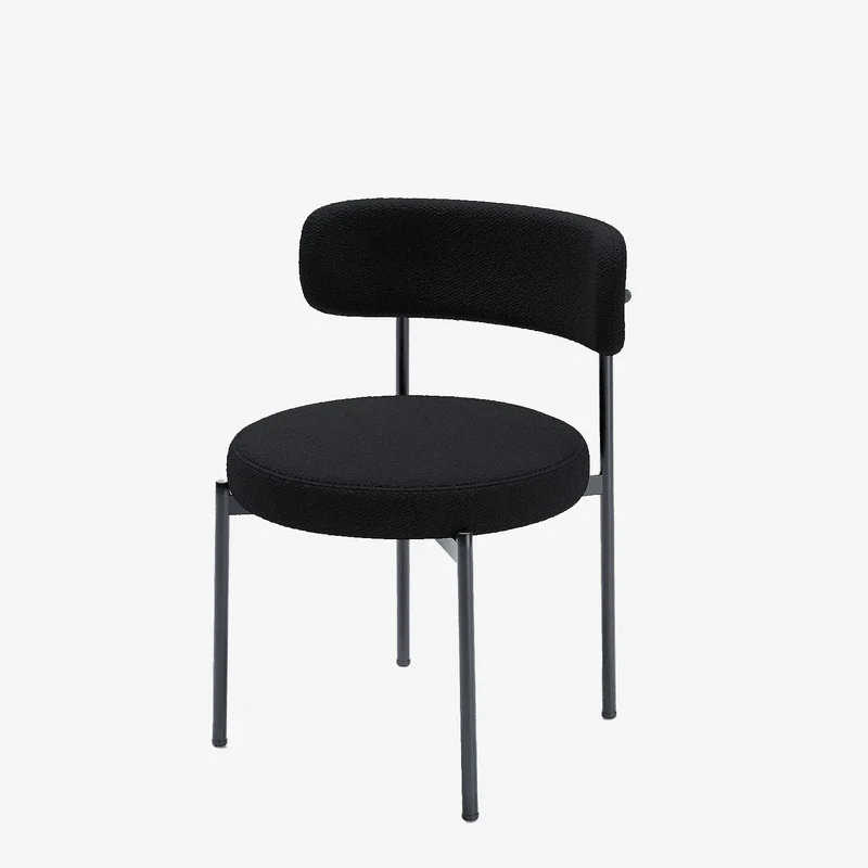 Lot de 2 chaises de table bouclette grise anthracite Scarlett