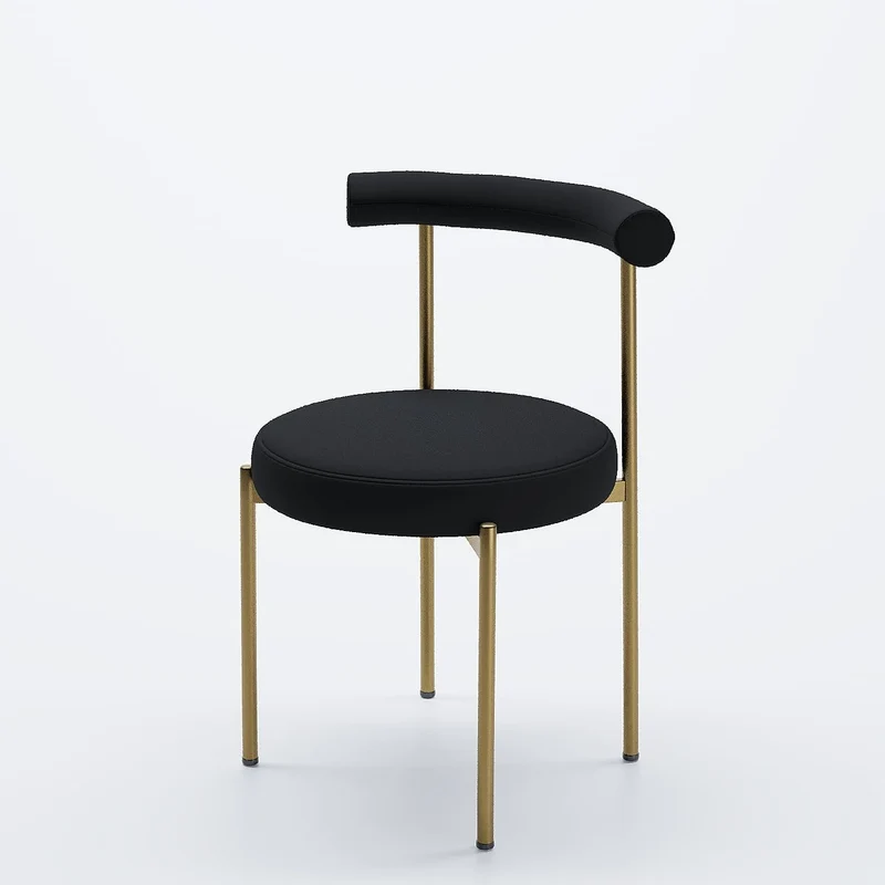 Lot de 2 chaises de table velours noir