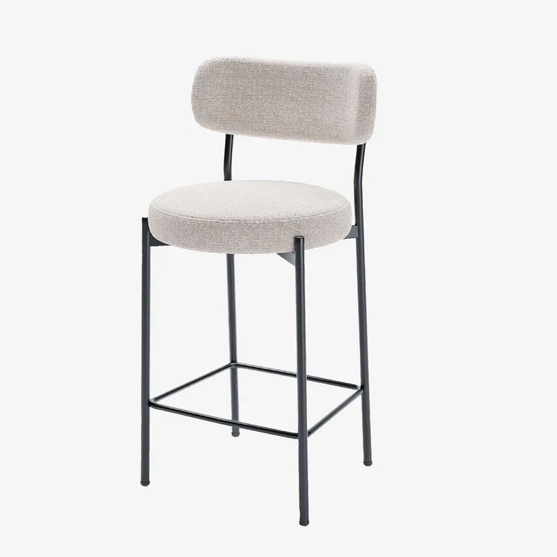 Lot de 2 fauteuils de bar velours cr me Lili