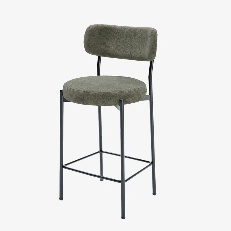 Lot de 2 fauteuils de bar velours vert Lili