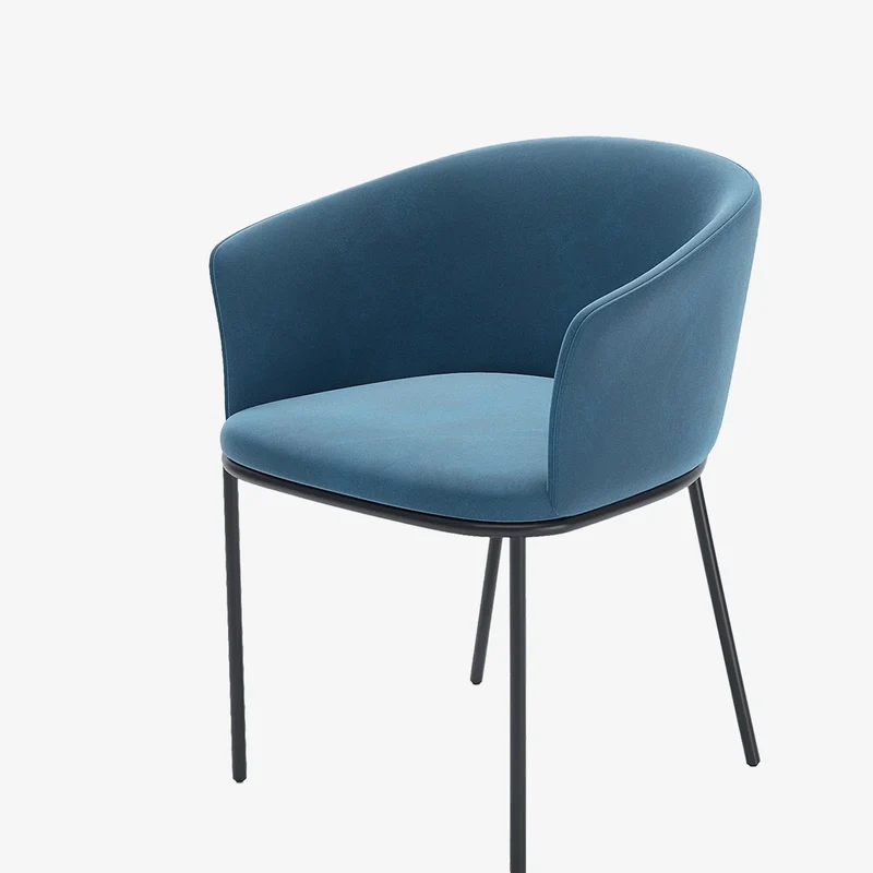 Lot de 2 fauteuils de salle manger en velours bleu Andr a