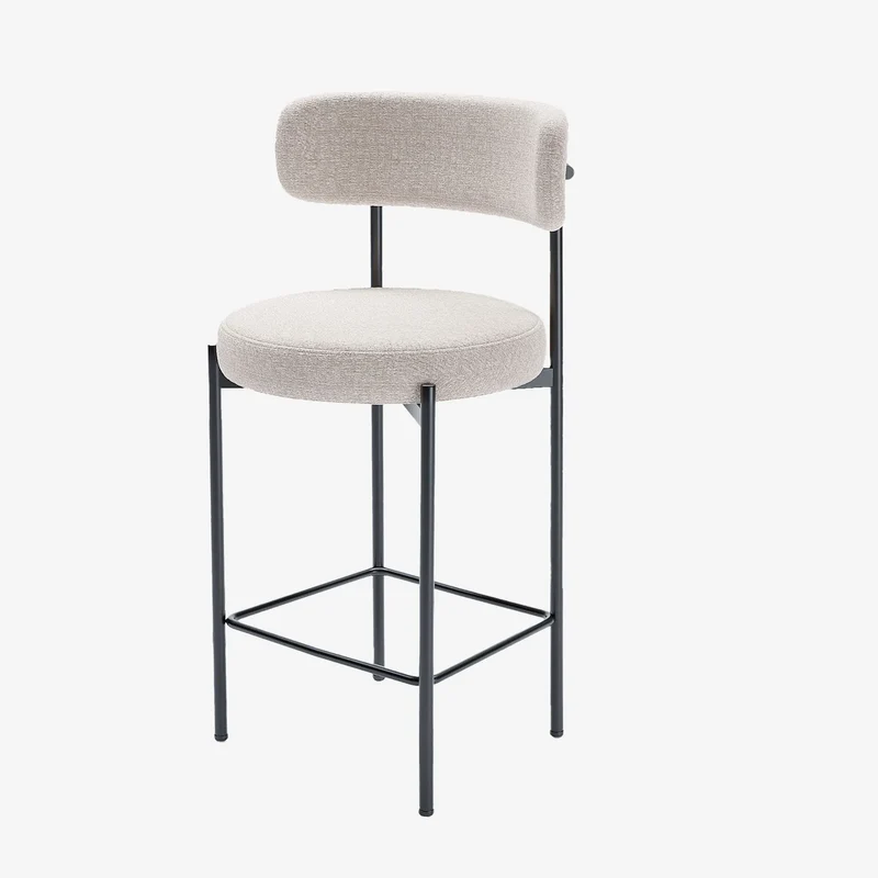 Lot de 2 tabourets de bar velours cr me Agathe