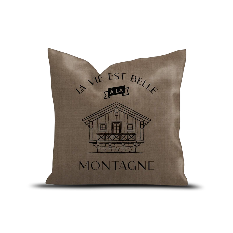 Coussin Velours Belle Vie Montagne