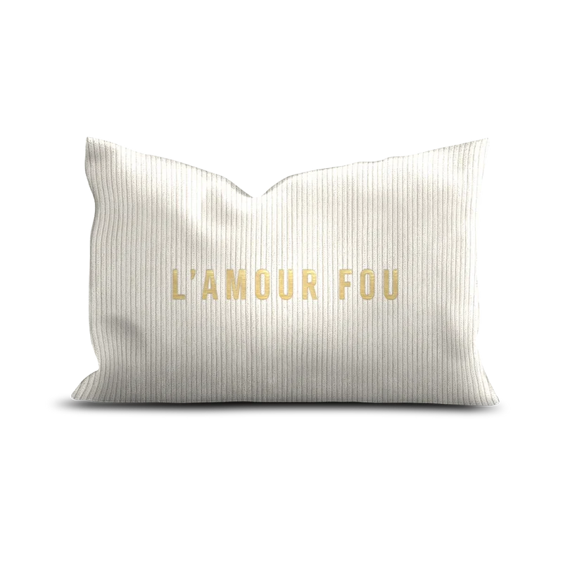 Coussin velours brodé Amour Fou