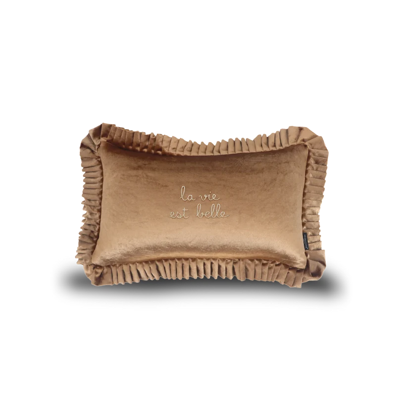 Coussin velours brodé Cochabamba