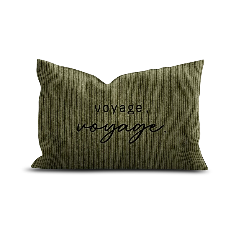 Coussin velours brodé Voyage Voyage
