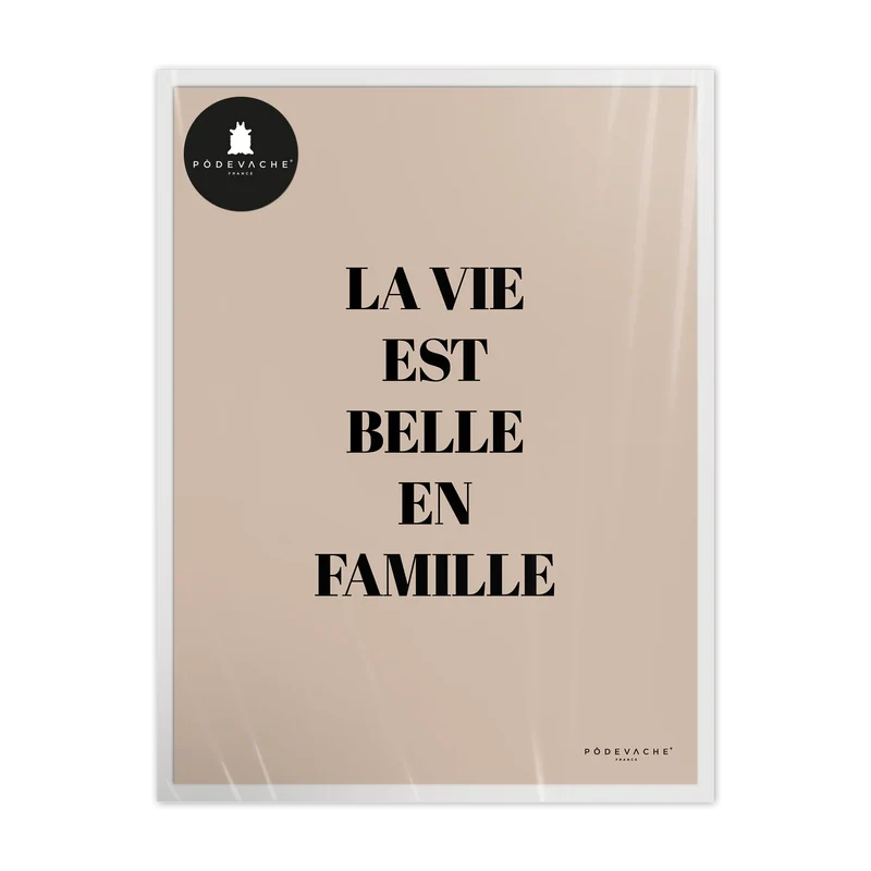 Affiche ou affiche encadrée Vie est Belle Famille