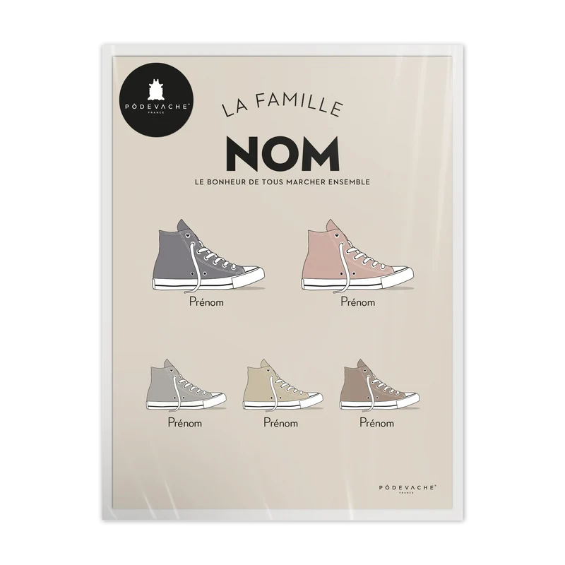 Affiche personnalisée Baskets Famille