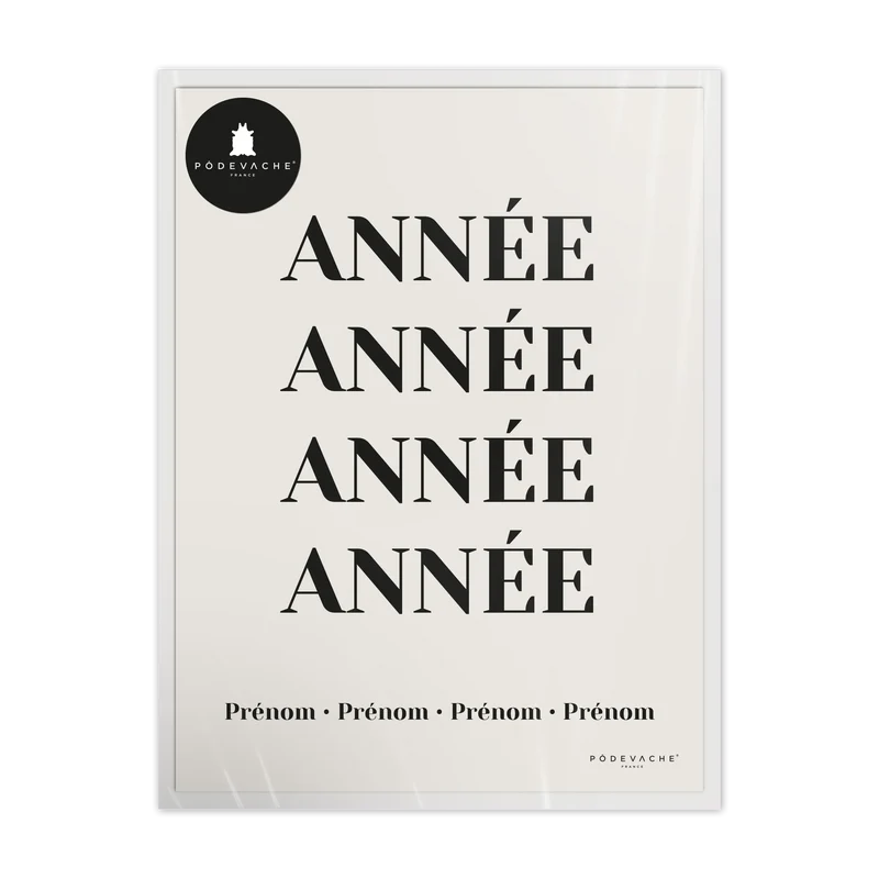 Affiche personnalisée Dates & Prénoms