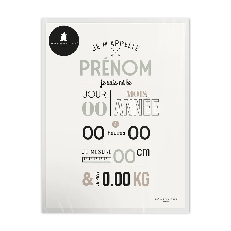 Affiche personnalisée Je M'appelle Boy