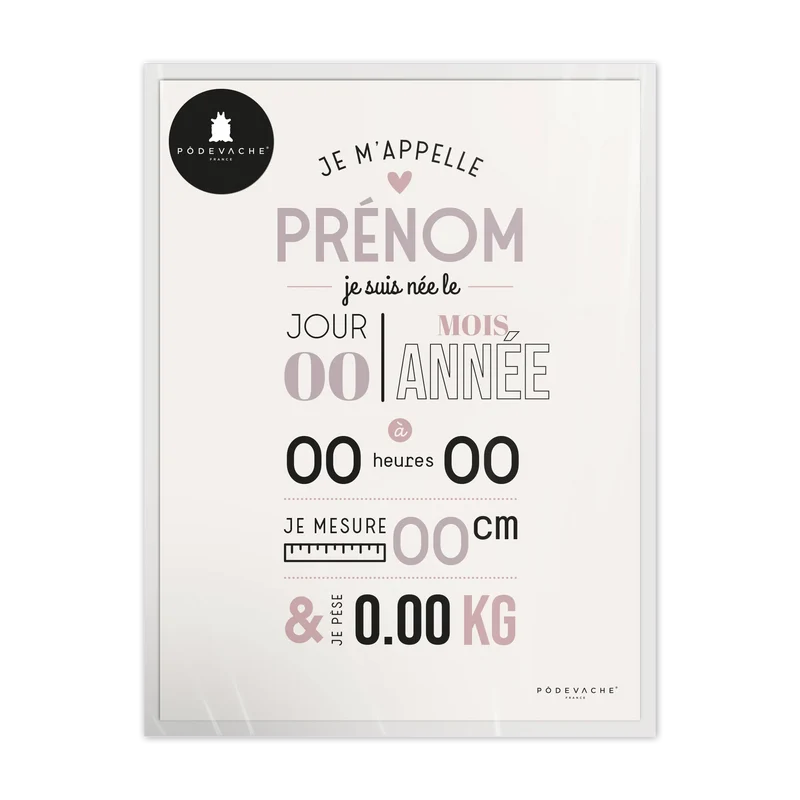 Affiche personnalisée Je M'appelle Girl