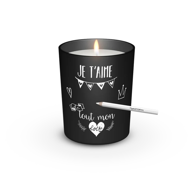 Bougie ardoise Amour