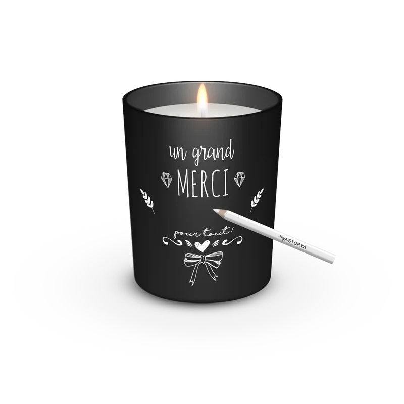 Bougie ardoise Merci