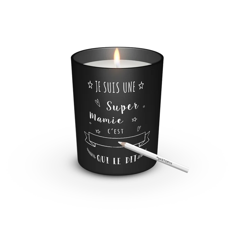 Bougie ardoise Super Mamie