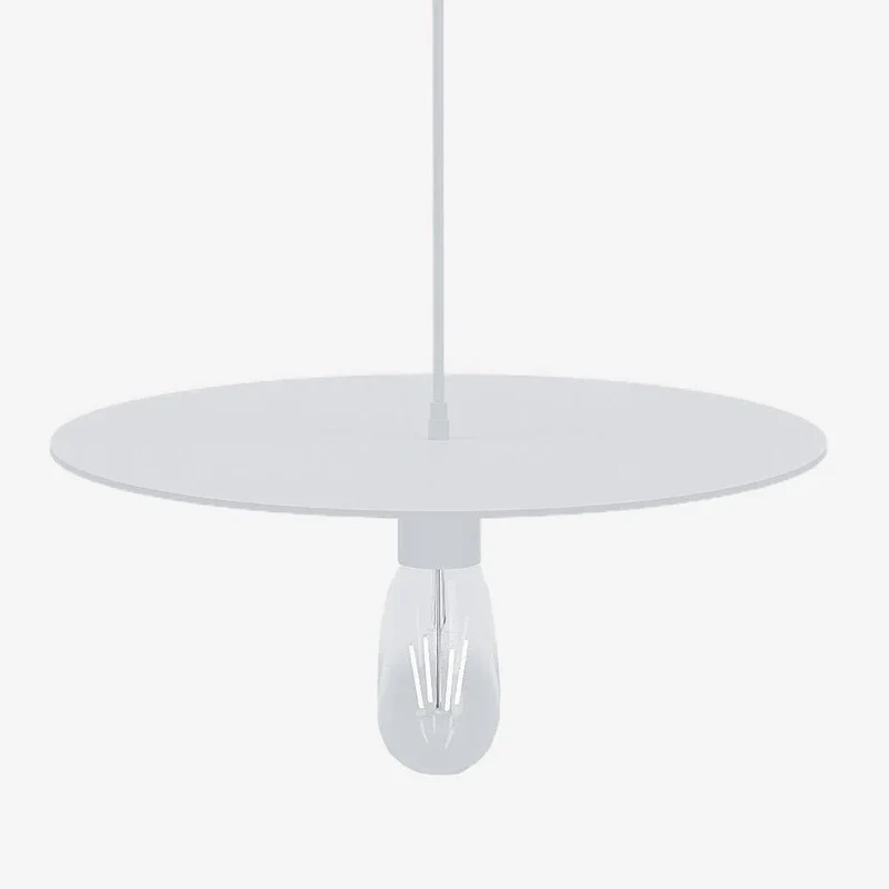 Luminaire suspension circulaire en métal blanc