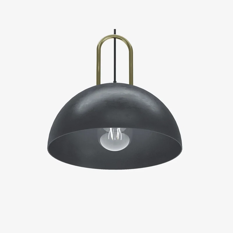 Luminaire suspension m tal noir et or Marivaux