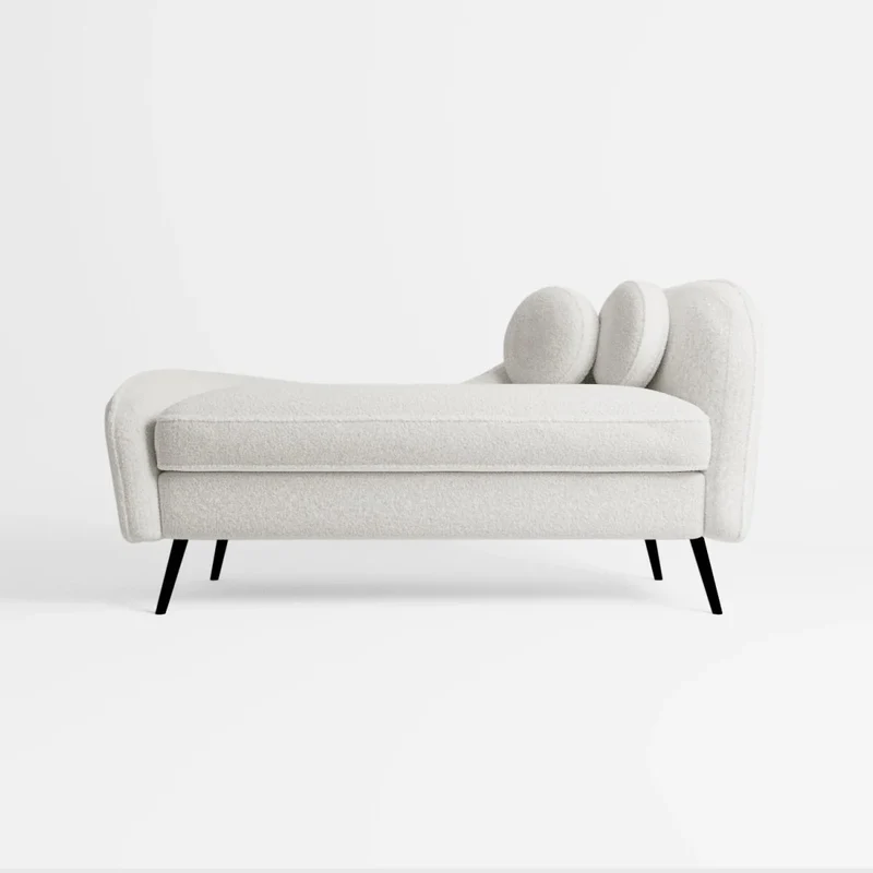 M ridienne effet laine boucl e blanc cru, pieds m tal noir