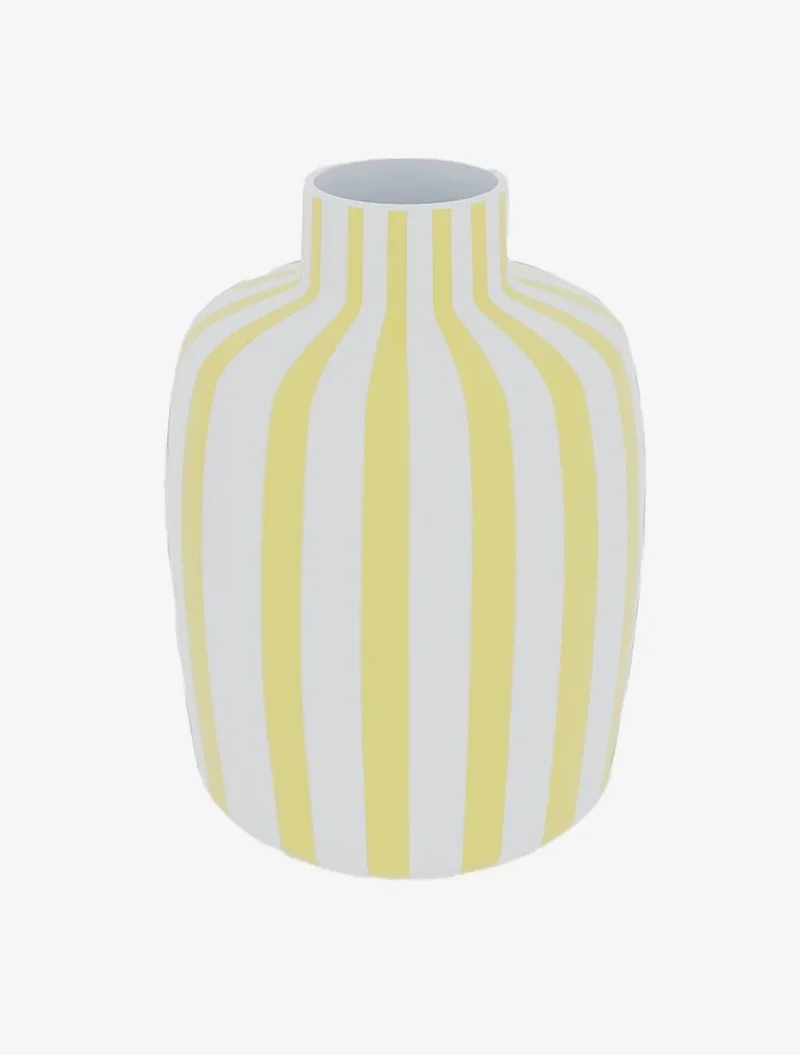 Milan Vase d coratif ray jaune en c ramique
