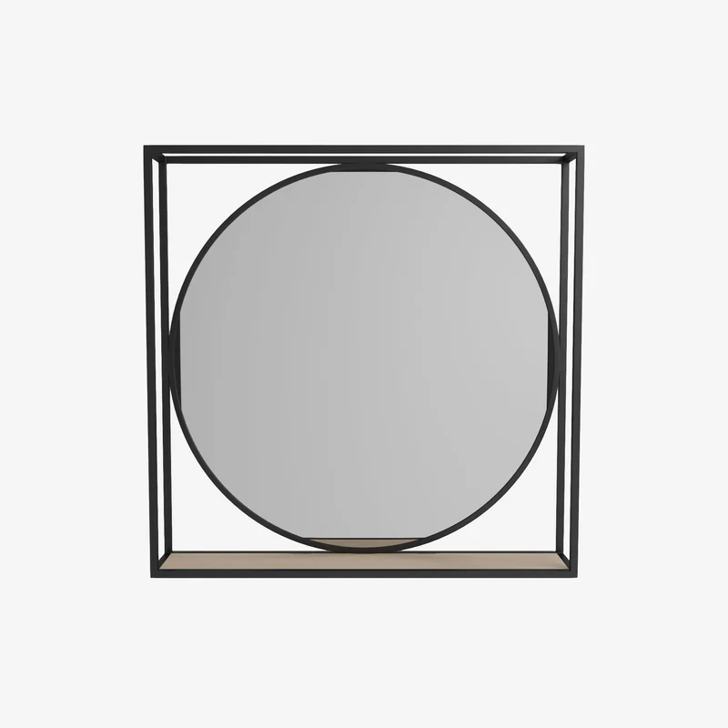 Miroir à formes géométriques en métal noir