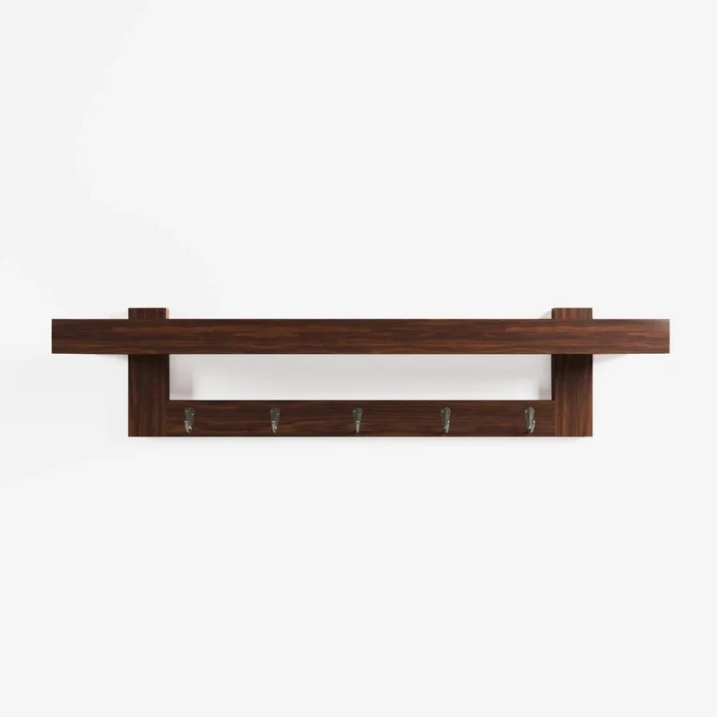Patère en bois et argent