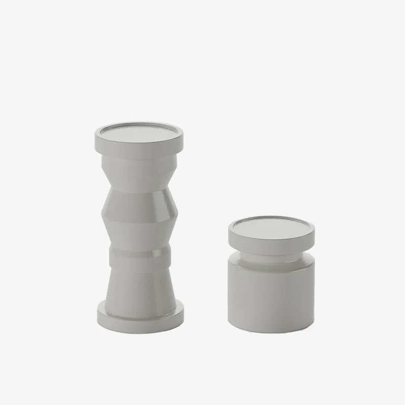 Set de 2 bougeoirs en bois design coloris cr me Antalya