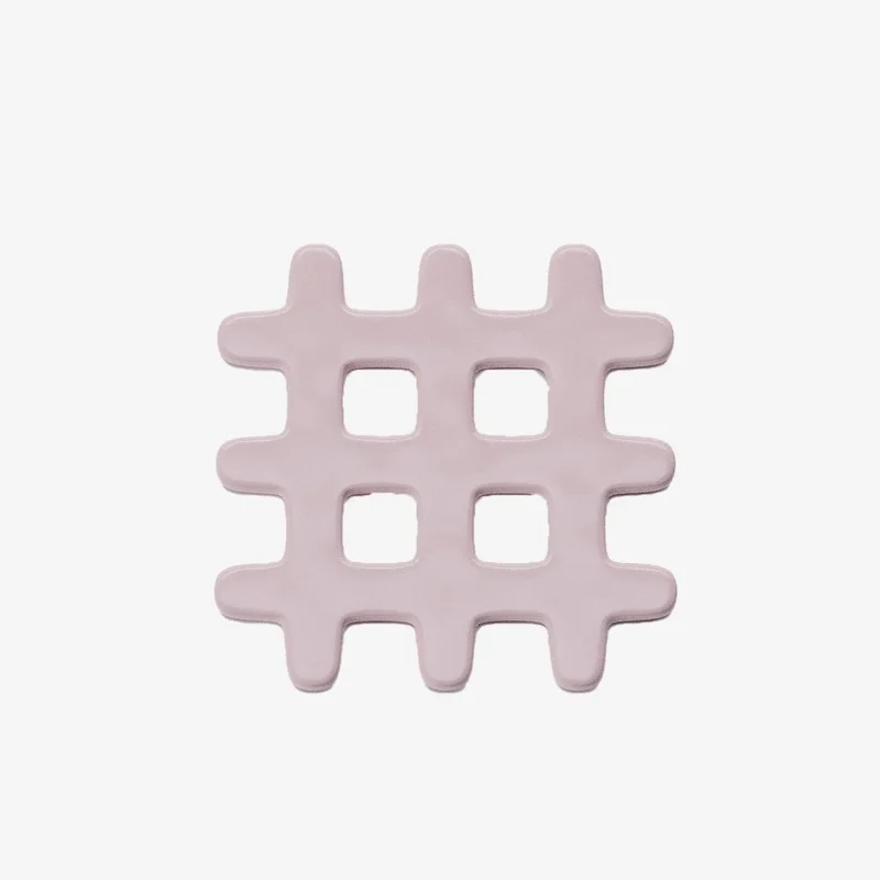Sous-plat d coratif en c ramique, grid rose Beaubourg