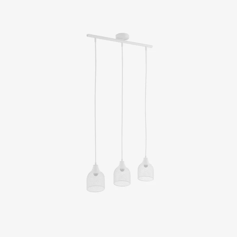 Suspension triple en m tal blanc