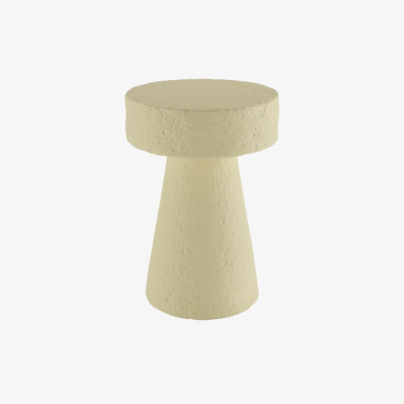 Table d appoint circulaire en magn sie cr me mouchet e bleu Marguerite