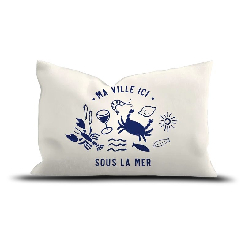 Coussin extérieur personnalisé Sous la Mer Bleu