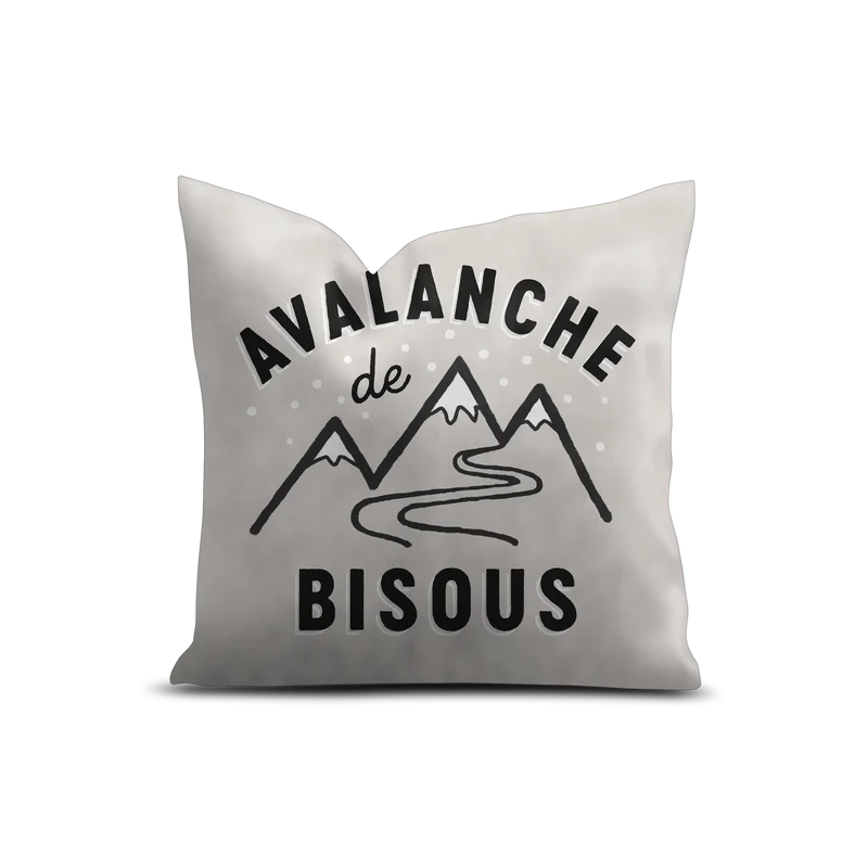 Coussin Velours Ski Lanterbrunnen