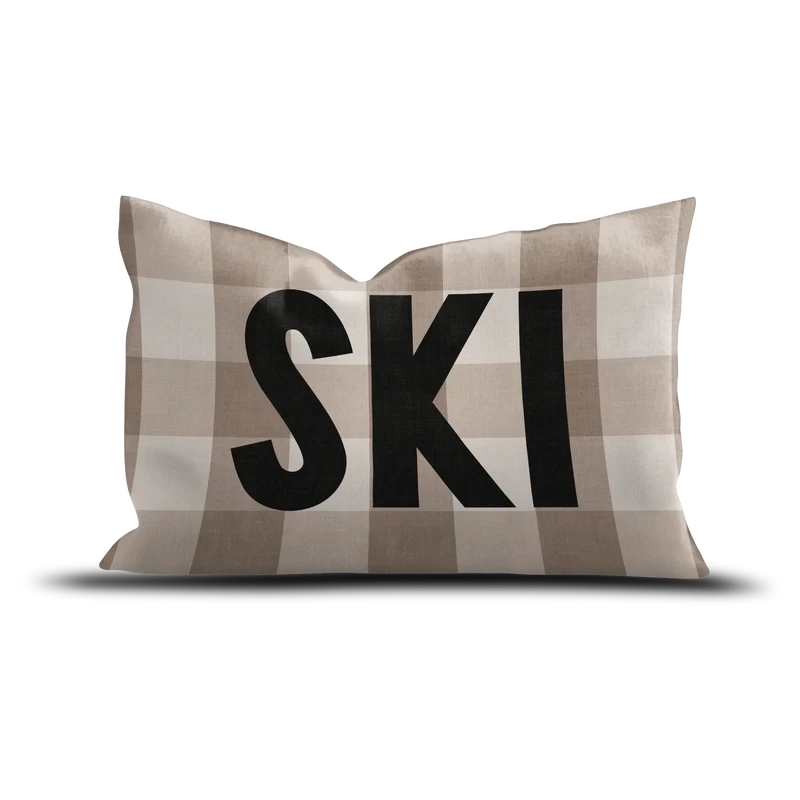 Coussin Velours Ski Tartan