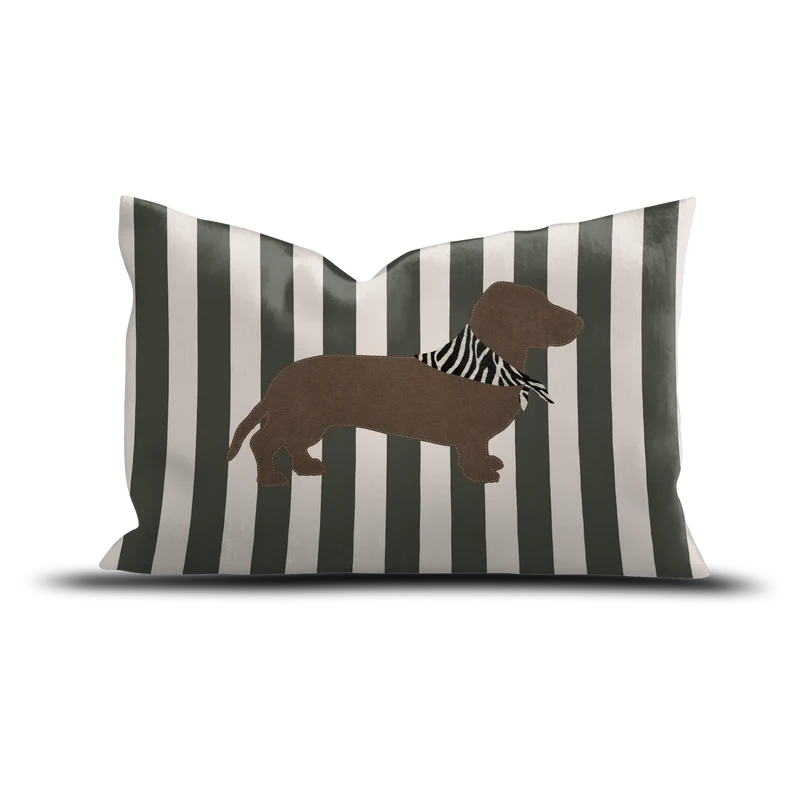 Coussin velours Stripes Teckel