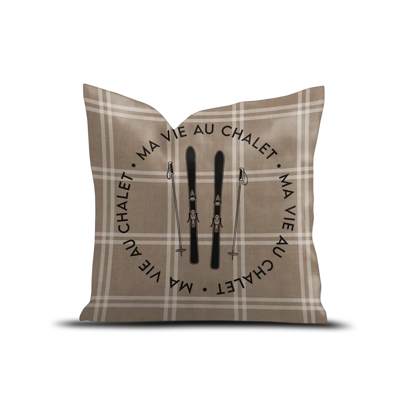 Coussin Velours Vie au Chalet