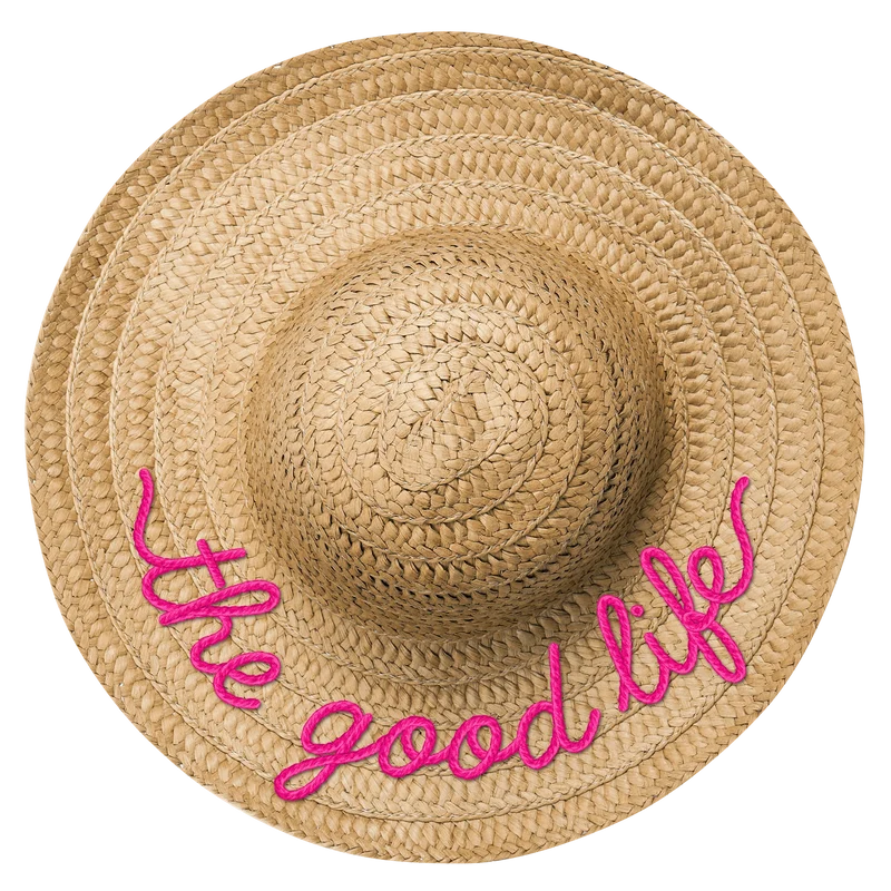 Décoration en PVC expansé, effet trompe œil « chapeau de paille » Good Life