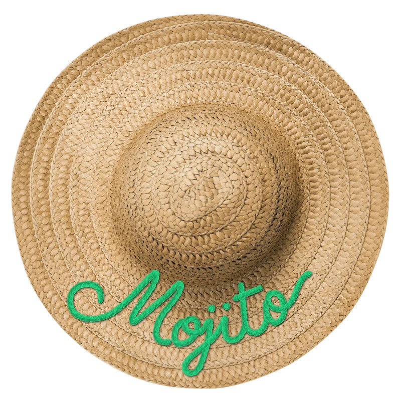 Décoration en PVC expansé, effet trompe œil « chapeau de paille » Mojito