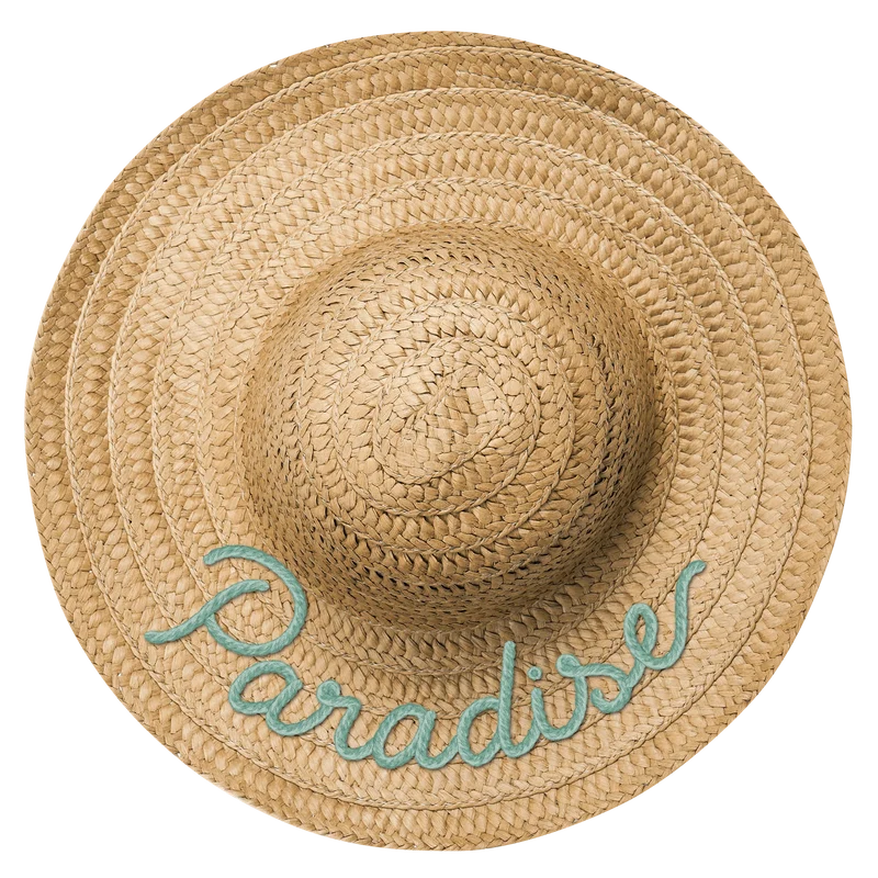 Décoration en PVC expansé, effet trompe œil « chapeau de paille » Paradise