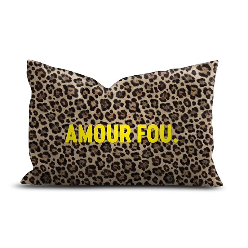 Coussin Velours Léopard Amour Fou