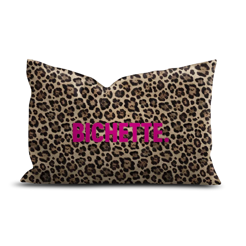 Coussin Velours Léopard Bichette