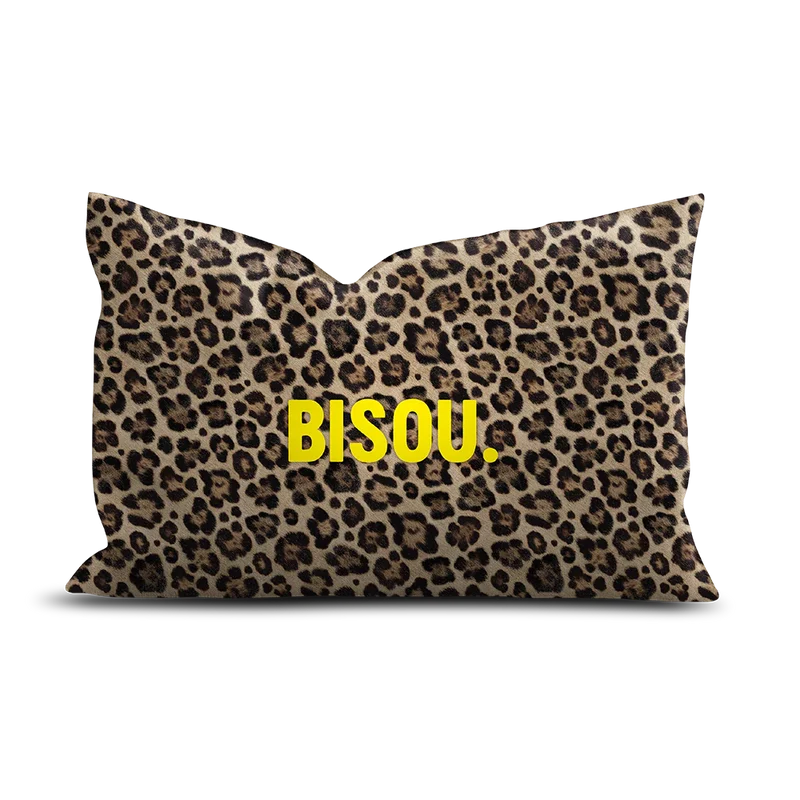 Coussin Velours Léopard Bisou