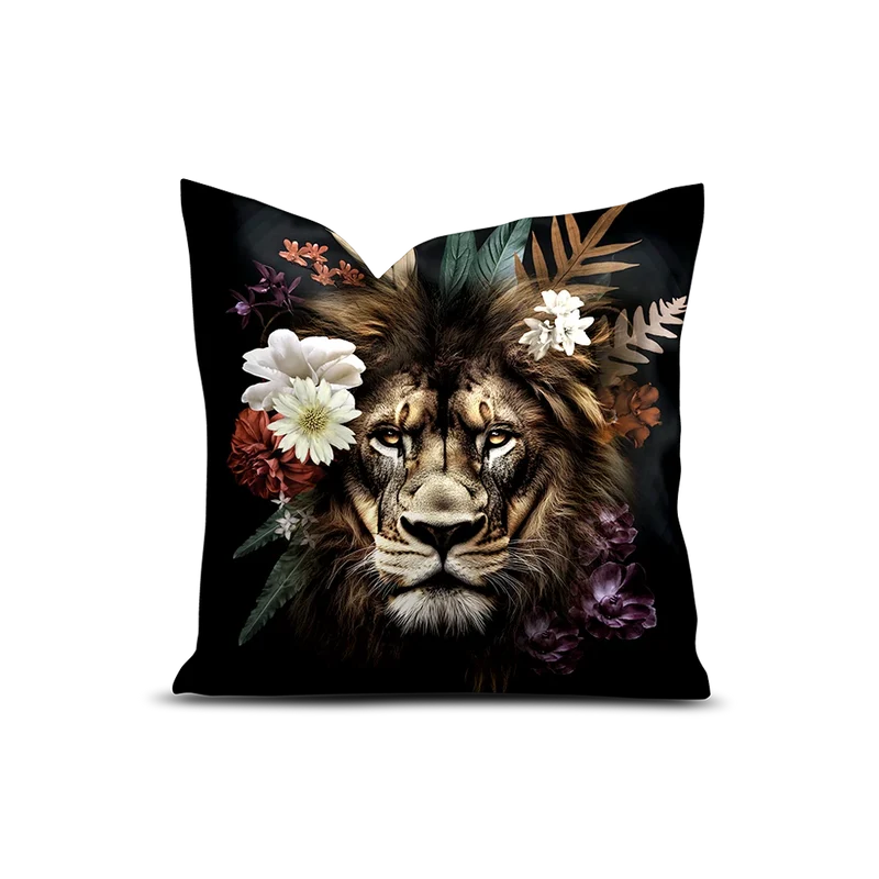 Coussin Velours Lion Montepulciano