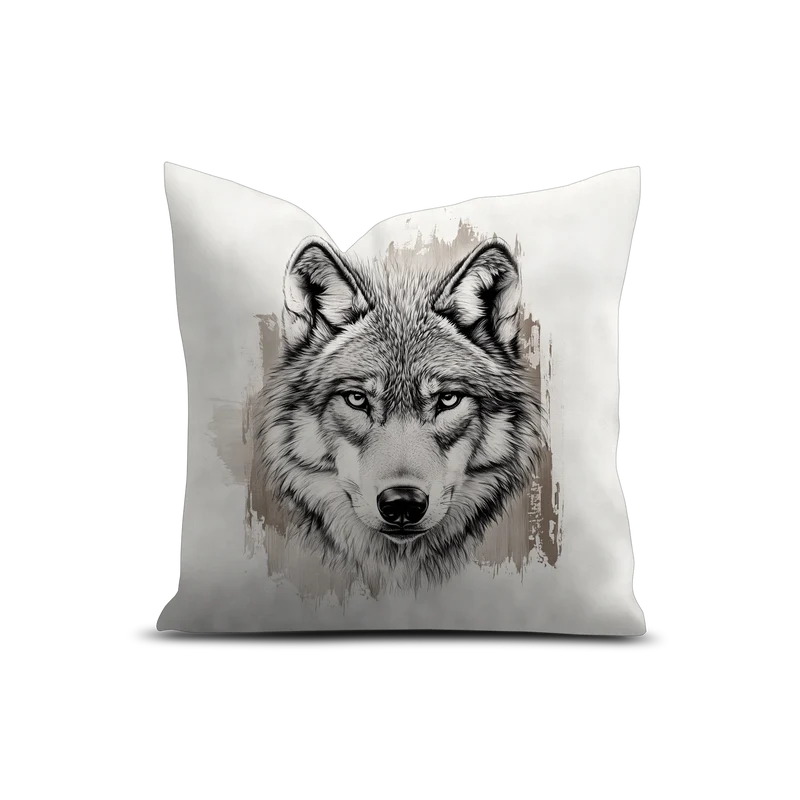 Coussin Velours Loup Sestola