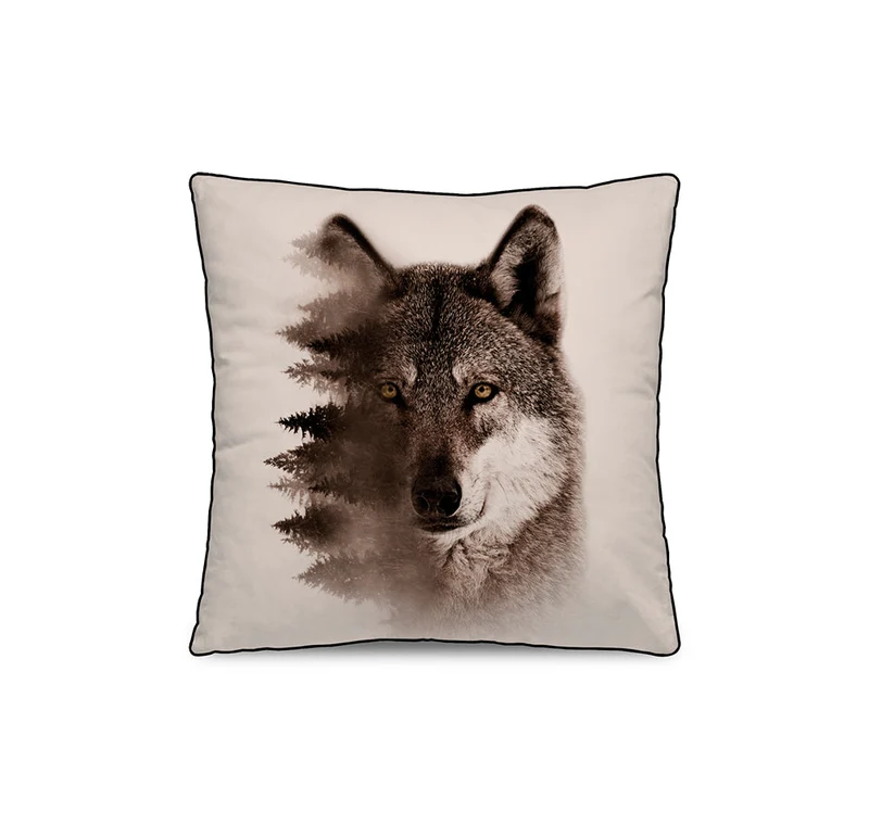 Coussin Velours Loup Wolf