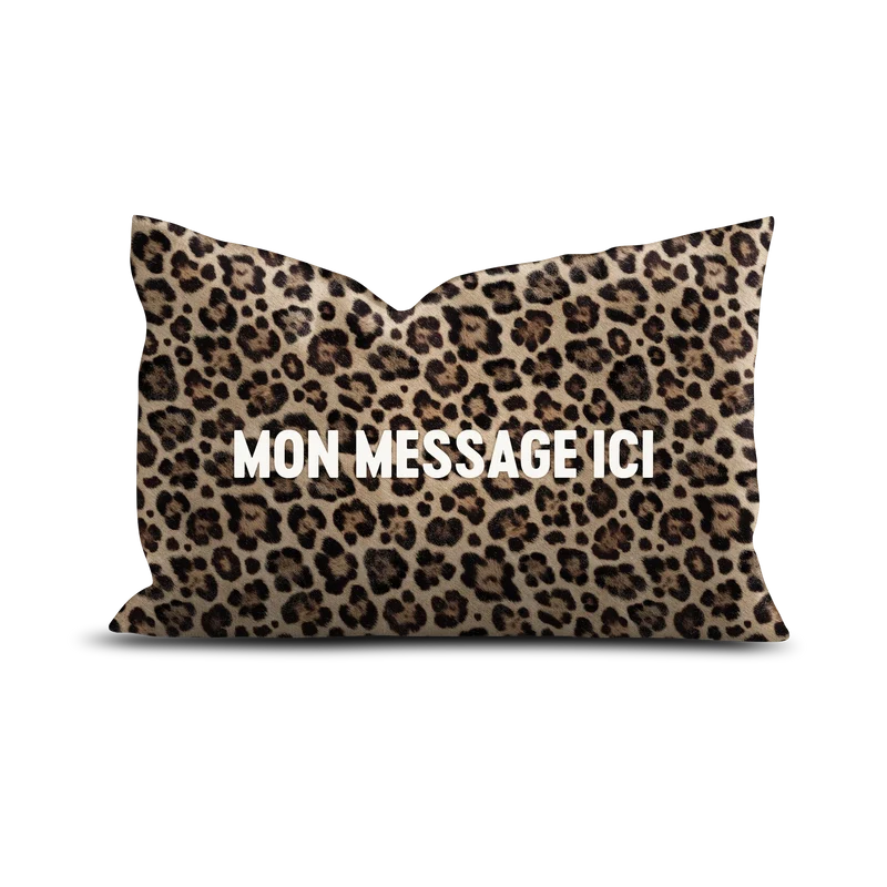 Coussin Velours Personnalisé Léopard New Leo