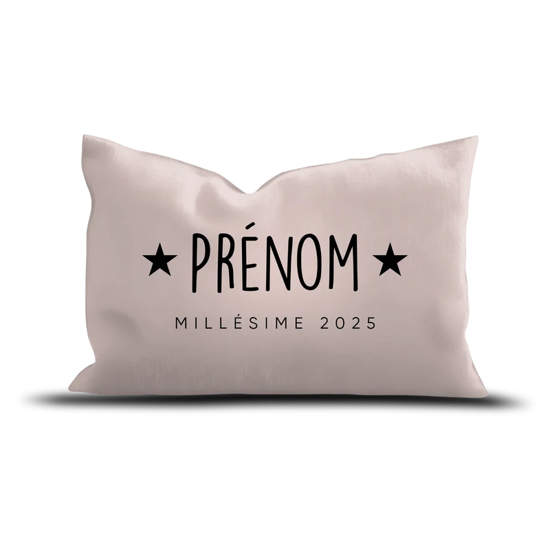 Coussin Velours Personnalisé Millésime Rose