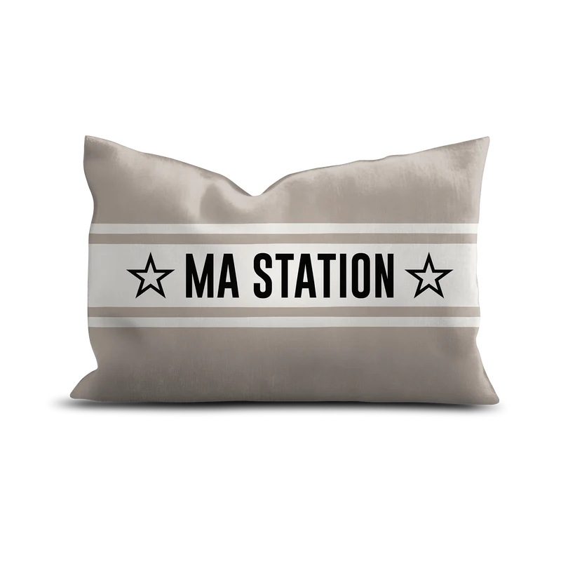 Coussin Velours Personnalisé Montagne Ampezzo Beige