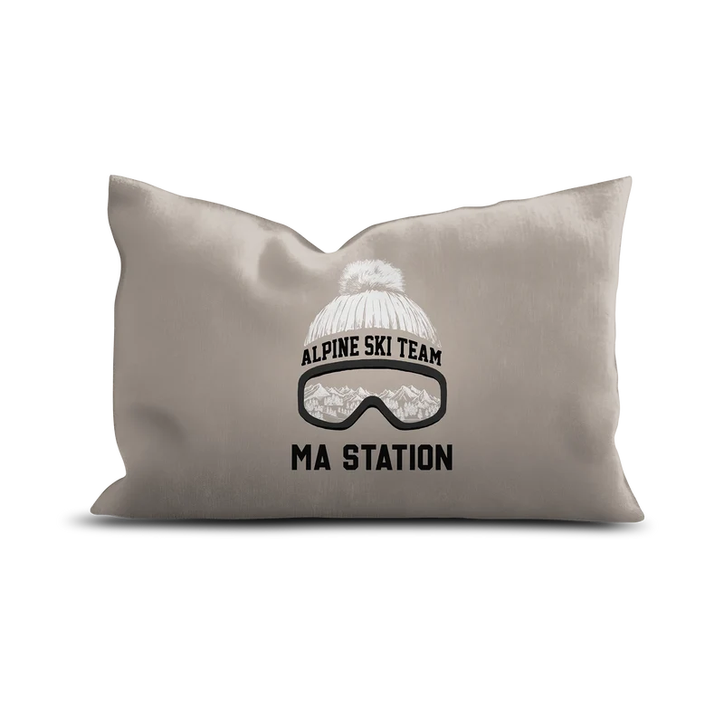 Coussin Velours Personnalisé Montagne Diablerets Beige